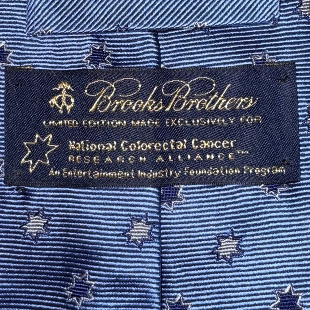 Brooks Brothers Necktie‎ OS Blue Silk Star Pattern Limited Edition NCCRA Tie